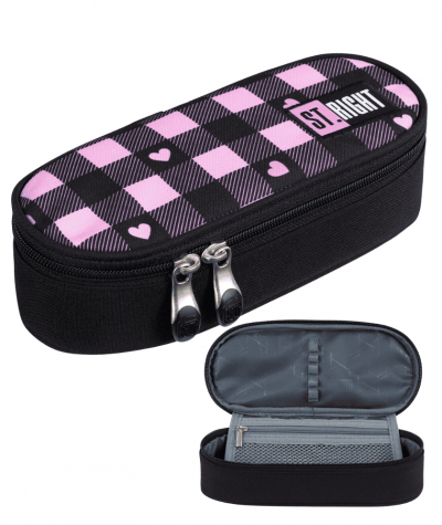 Pi&oacute;rnik z klapką szachownica ST.RIGHT PINK CHECKERED - PC01