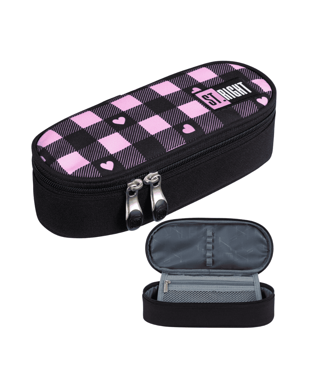 Pi&oacute;rnik z klapką szachownica ST.RIGHT PINK CHECKERED - PC01
