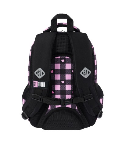 Pasek piersiowy w plecaku do 1 klasy PINK CHECKERED BP26 ST.RIGHT
