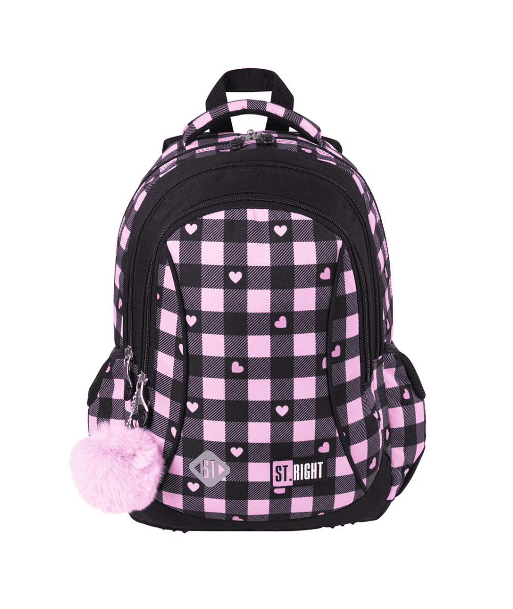 Plecak do 1 klasy w szachownice PINK CHECKERED BP26 ST.RIGHT