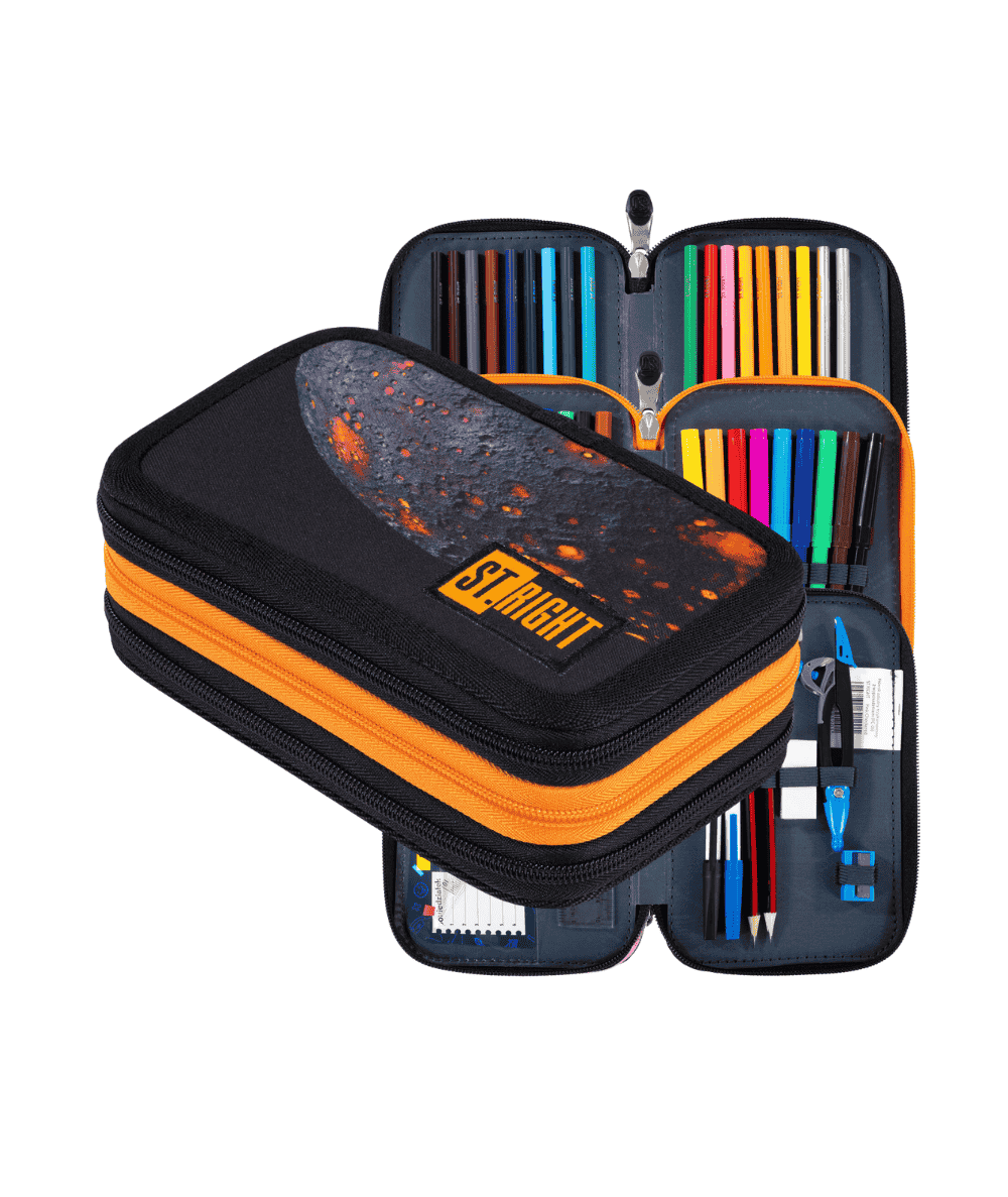 Czarny pi&oacute;rnik na 3 zamki z wyposażeniem ST.RIGHT VOLCANIC MOON PC05