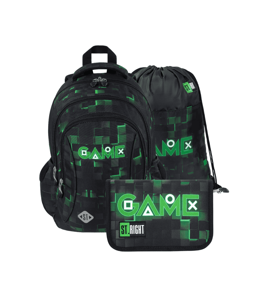 Zestaw wczesnoszkolny z plecakiem GREEN GAME ST.RIGHT