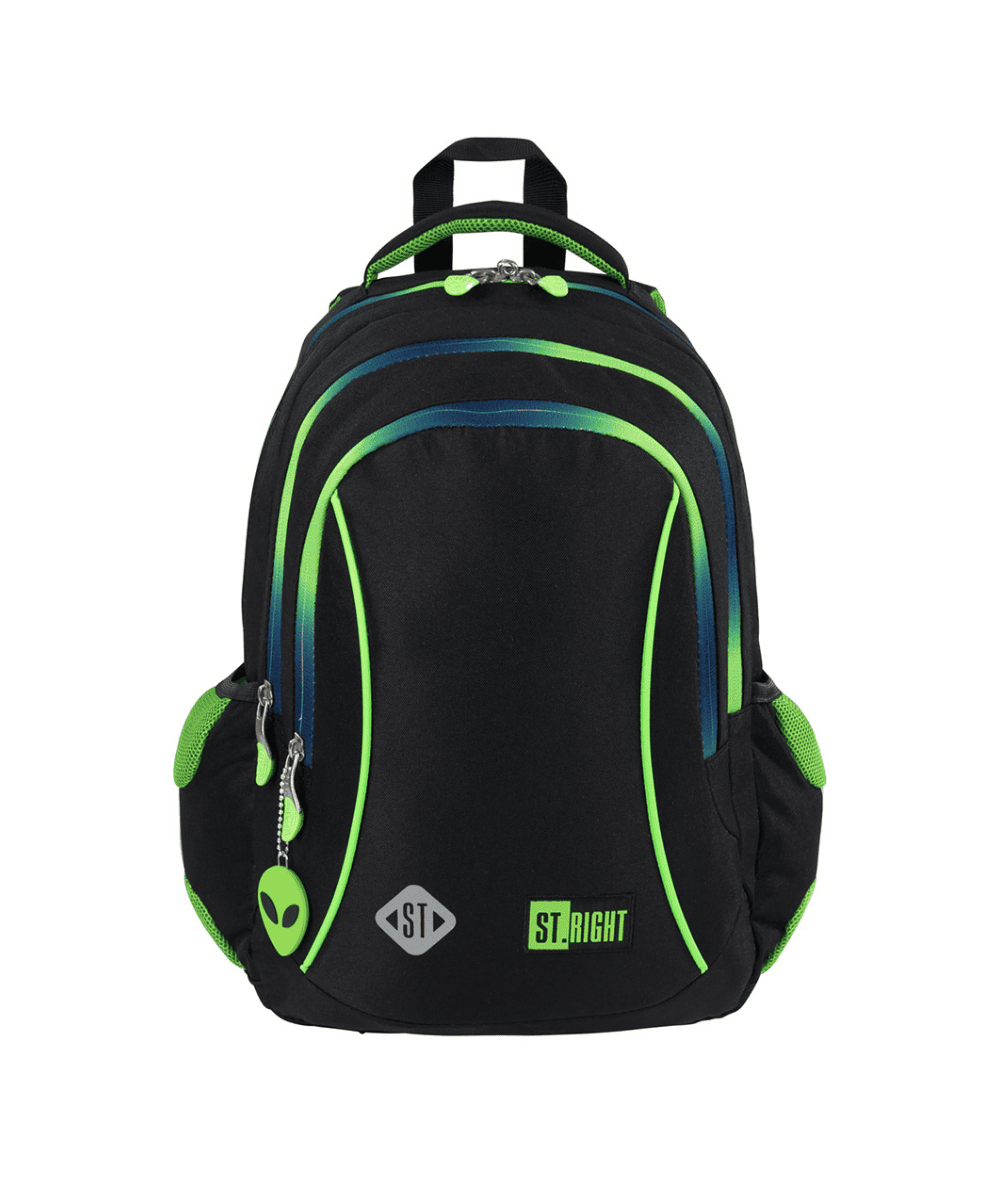 Czarny plecak z kosmitą ST.RIGHT GREEN POWER BP26