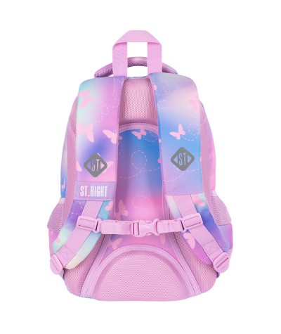 R&oacute;żowy Plecak z paskiem piersiowym ST.RIGHT PINK BUTTERFLIES BP26