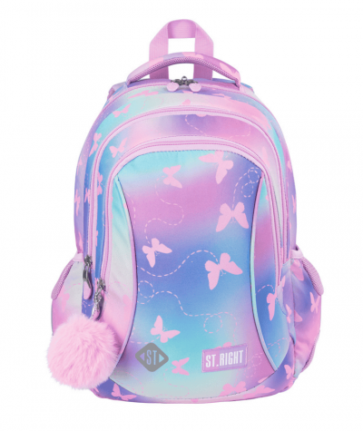 Plecak w motylki do 1 klasy ST.RIGHT PINK BUTTERFLIES BP26