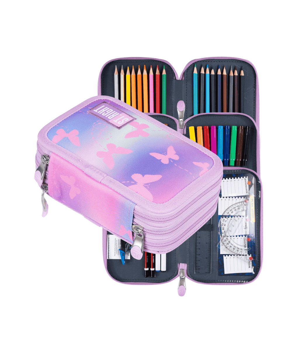 Duży pi&oacute;rnik w motyle ST.RIGHT PINK BUTTERFLIES PC05