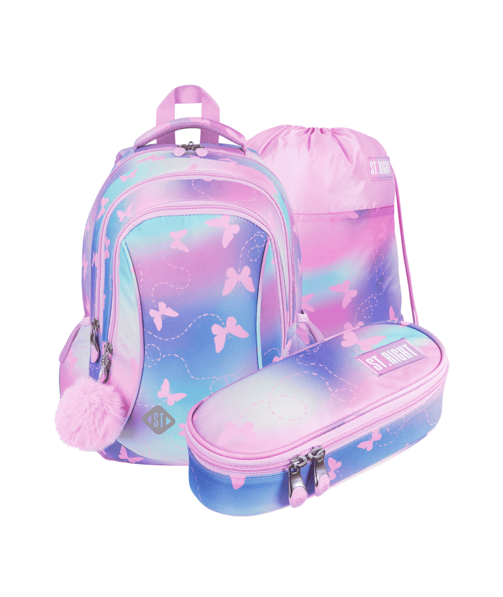 Tęczowy zestaw dla dziewczynki ST.RIGHT PINK BUTTERFLIES