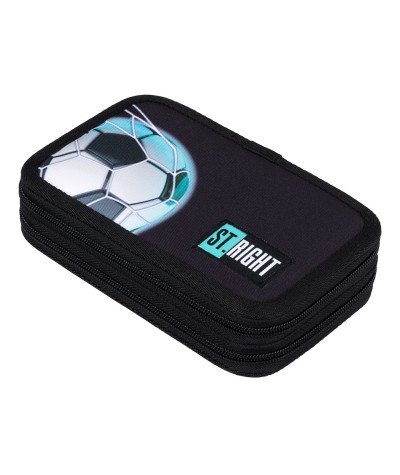 Czarny pi&oacute;rnik z wyposażeniem podw&oacute;jny ST.RIGHT NEON FOOTBALL