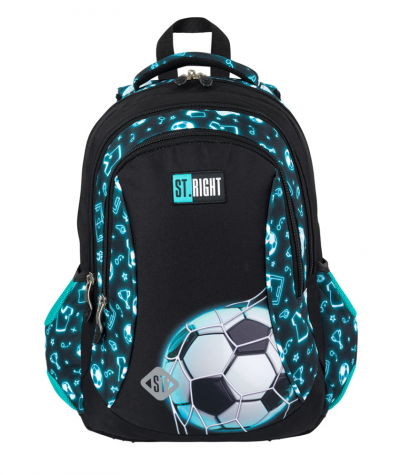 Czarny plecak wczesnoszkolny ST.RIGHT NEON FOOTBALL BP26