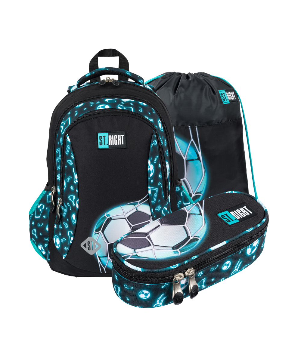 Piłkarski zestaw plecak z piłką BP26 ST.RIGHT NEON FOOTBALL
