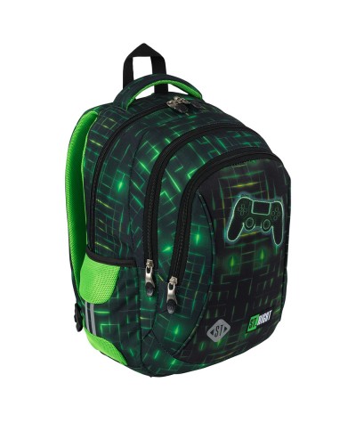 Plecak ST.RIGHT z padem zielony neon pad