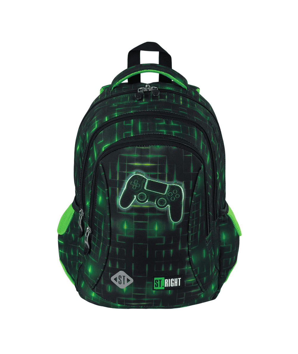 Zielony plecak do 1 klasy z padem NEON PAD ST.RIGHT