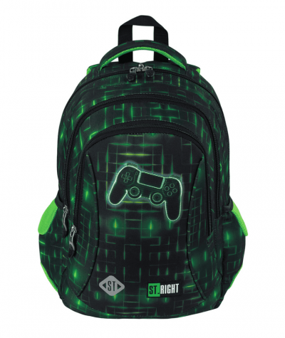 Zielony plecak do 1 klasy z padem NEON PAD ST.RIGHT