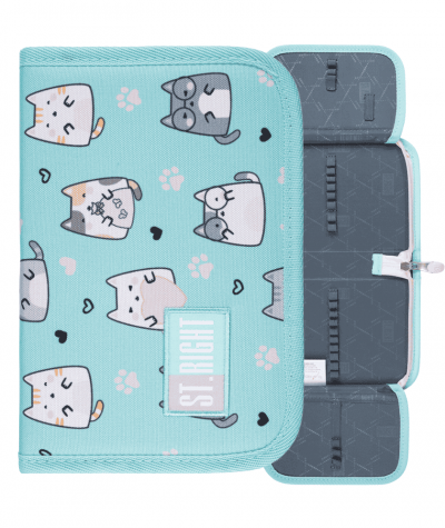 Pi&oacute;rnik rozkładany w koty CHARMING CATS miętowy