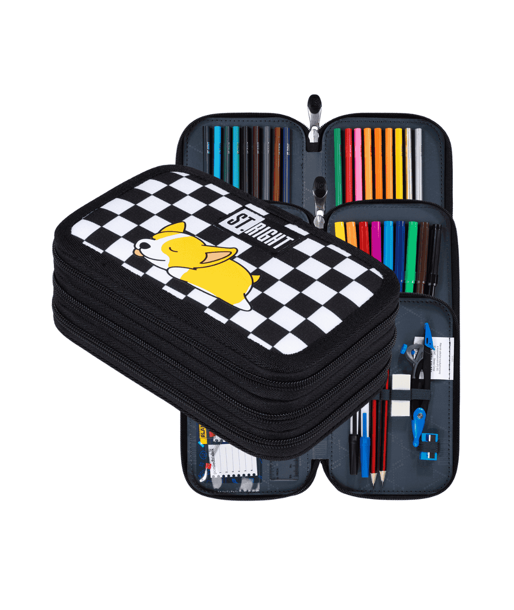 Duży pi&oacute;rnik z wyposażeniem z pieskiem ST.RIGHT SLEEPY CORGI