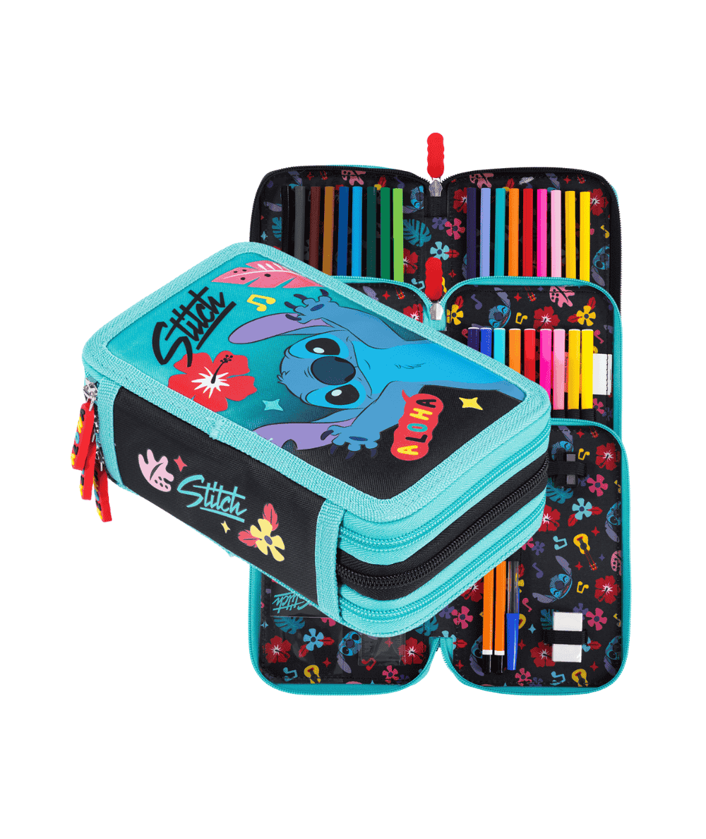 Miętowy pi&oacute;rnik potr&oacute;jny DUŻY STITCH MINT ALOHA