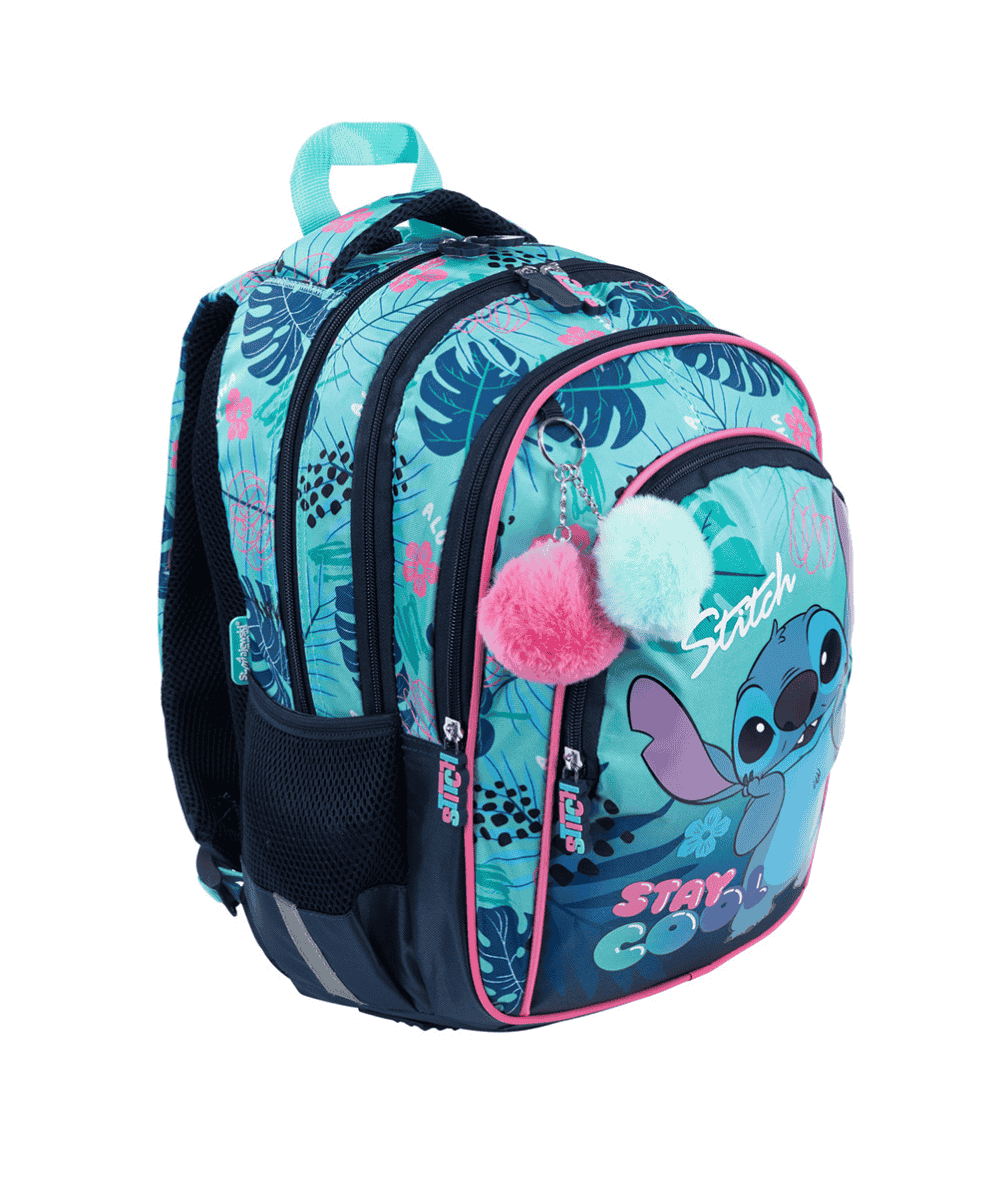 Niebieski plecak dla dziewczynki ze Stitchem STAY COOL ST.MAJEWSKI