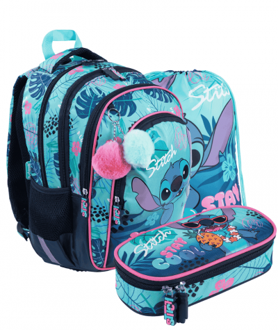 Miętowy zestaw wyprawkowy wczesnoszkolny STITCH STAY COOL St.Majewski