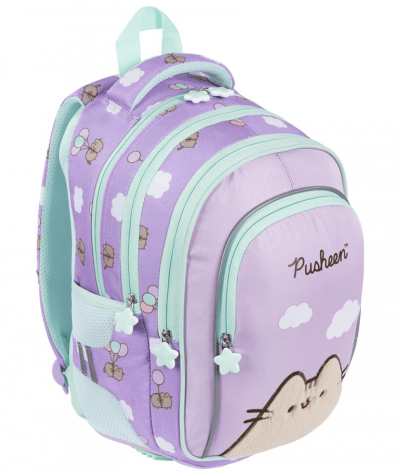Fioletowy plecak wczesnoszkolny do 1 klasy z PUSHEENEM ST.MAJEWSKI