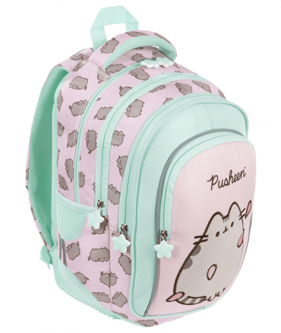 R&oacute;żowy plecak dla dziewczynki z pusheenem do 1 klasy MAJEWSKI