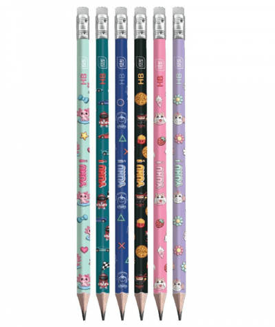 ołowek dla dziewczynki tr&oacute;jkątny zwykły YUHU GIRLS interdruk