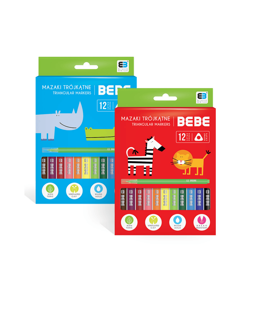 Pisaki ergonomiczne 12 kolor&oacute;w tr&oacute;jkątne INTERDRUK