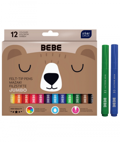 Grube mazaki dla dzieci bebe interdruk 12 kolor&oacute;w