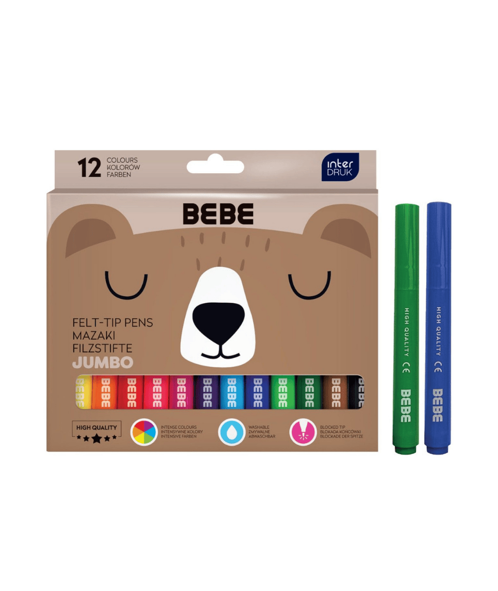 Grube mazaki dla dzieci bebe interdruk 12 kolor&oacute;w