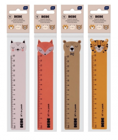 Linijka zwierzaki bebe interdruk 15cm kolorowa