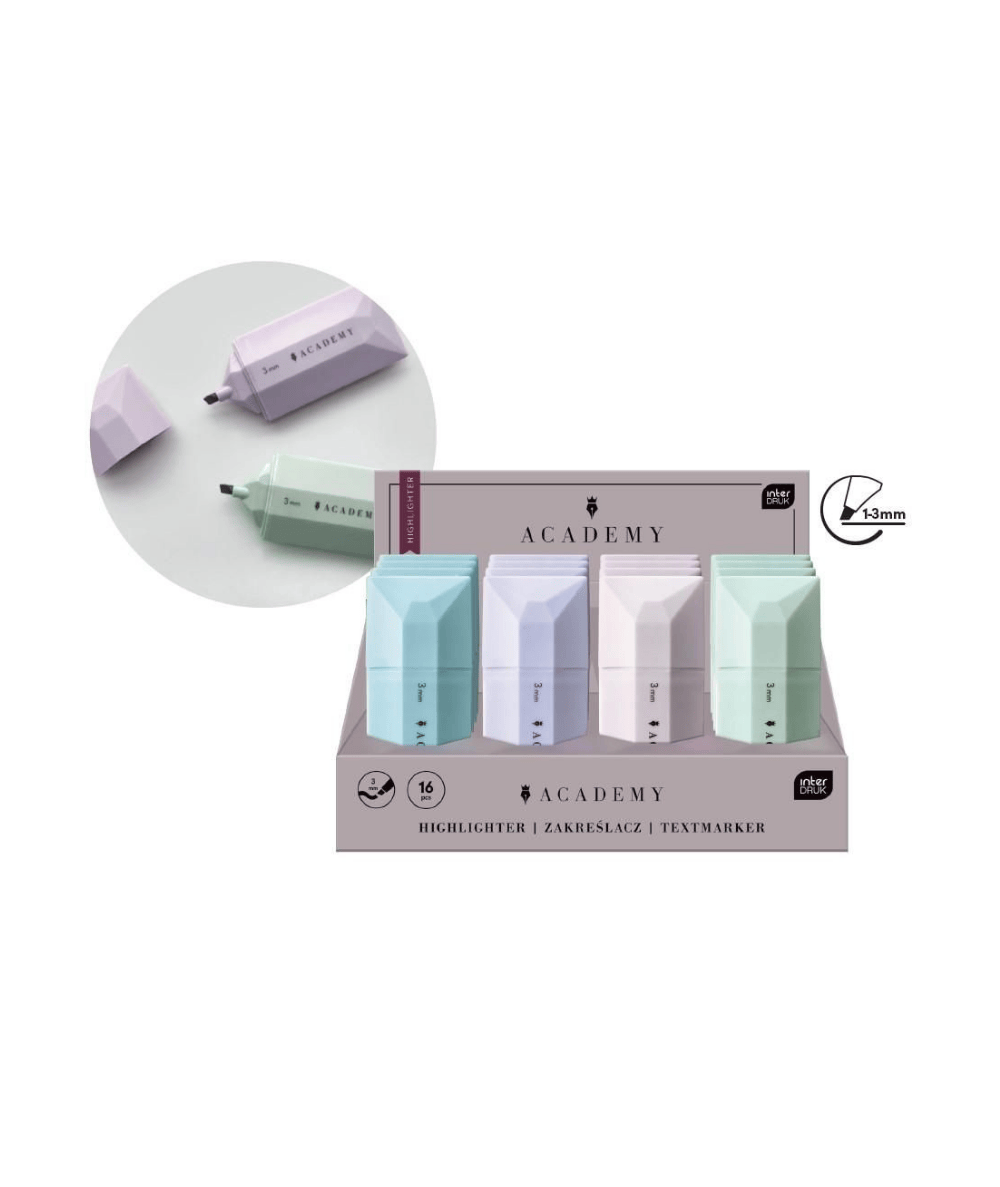 zakreślacz pastelowy academy interdruk