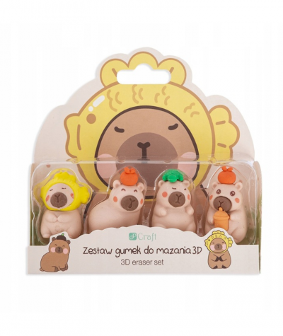 gumki z kapibarą zestaw figurki 3D