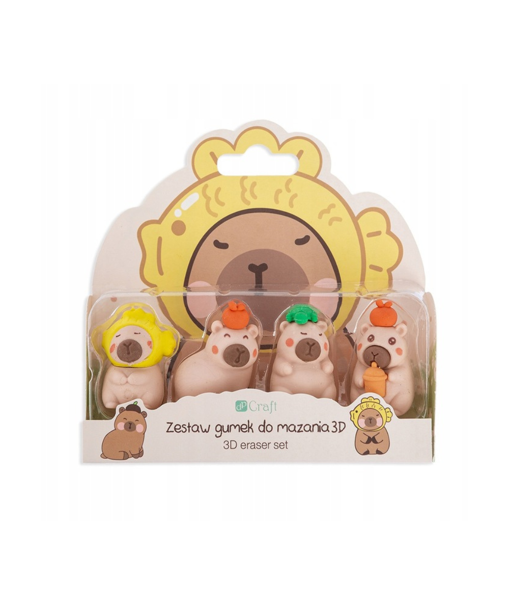 gumki z kapibarą zestaw figurki 3D