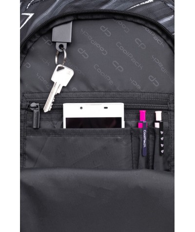 plecak z organizerem dla nastolatka czarny biały COOLPACK BLACKBOARD - drafter