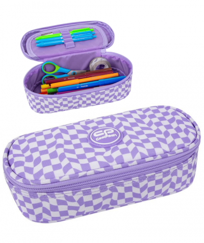 Liliowy pi&oacute;rnik w szachownice CAPMUS z klapką Coolpack