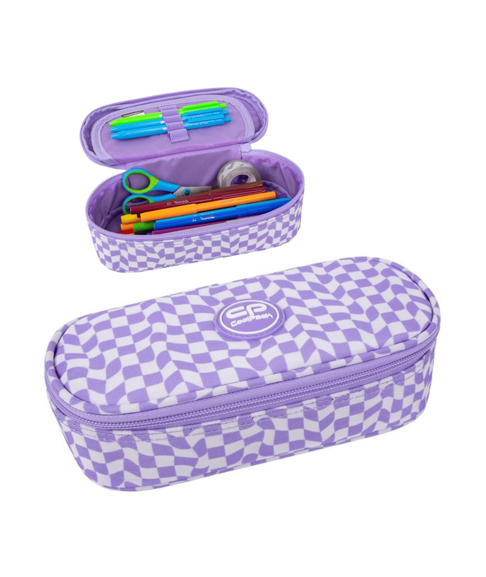 Liliowy pi&oacute;rnik w szachownice CAPMUS z klapką Coolpack