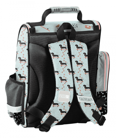 ergonomiczny tornister miętowy z jamnikiem PASO