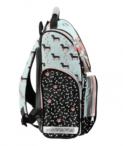 tornister dla drobnej dziewczynki PIESEK JAMINIK miętowy paso