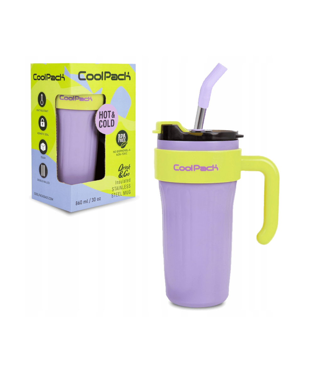 kubek z uchwytem duży a la stanley COOLPACK JUMBO LILA LEMON