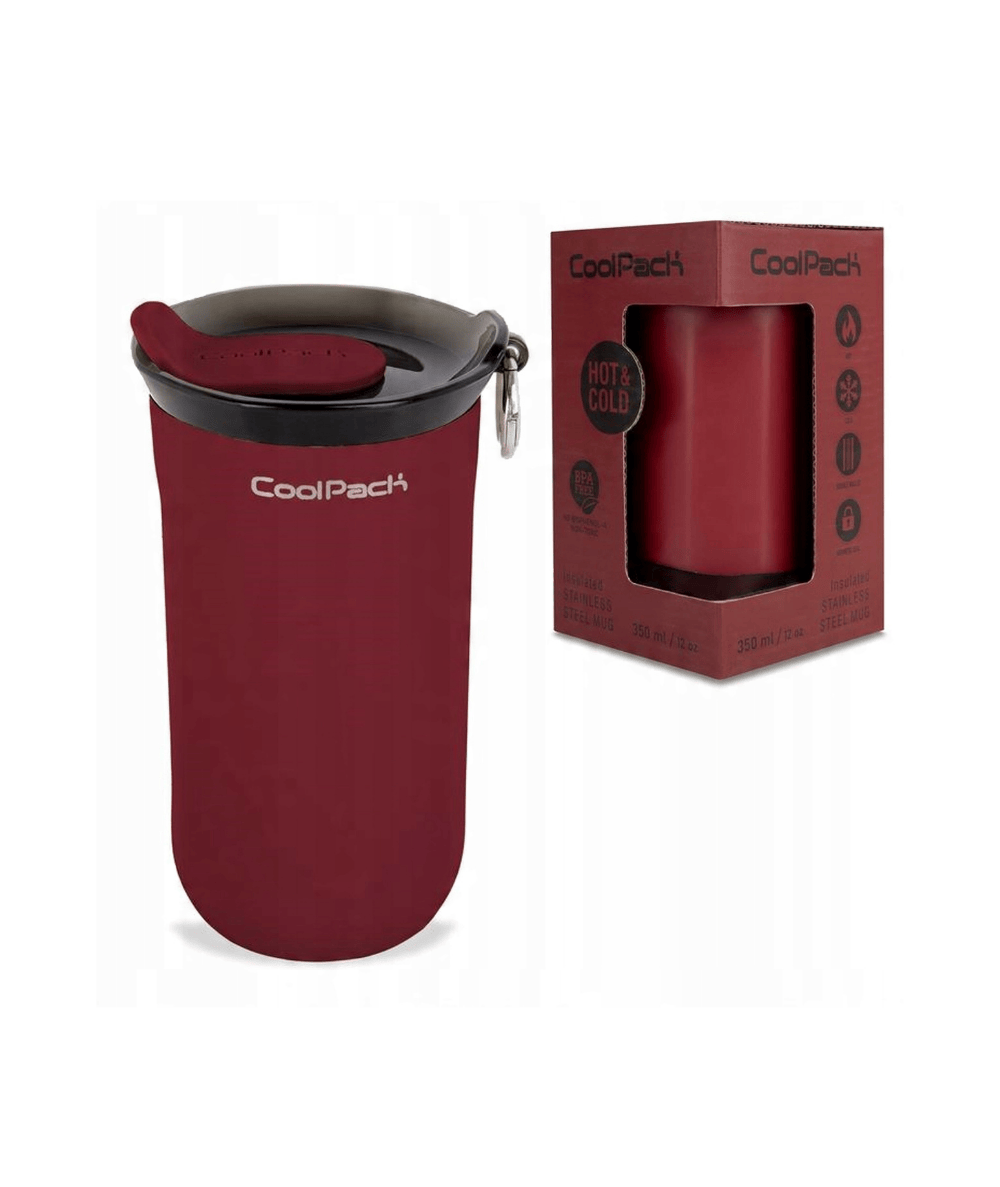 bordowy kubek na napoje termos COOLPACK HOT&COLD