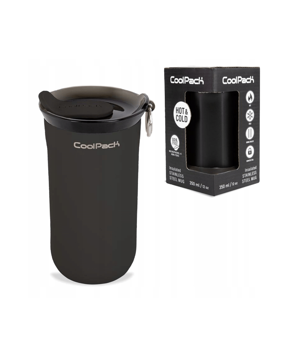 stylowy kubek termos na napoje TOM 350ml czarny