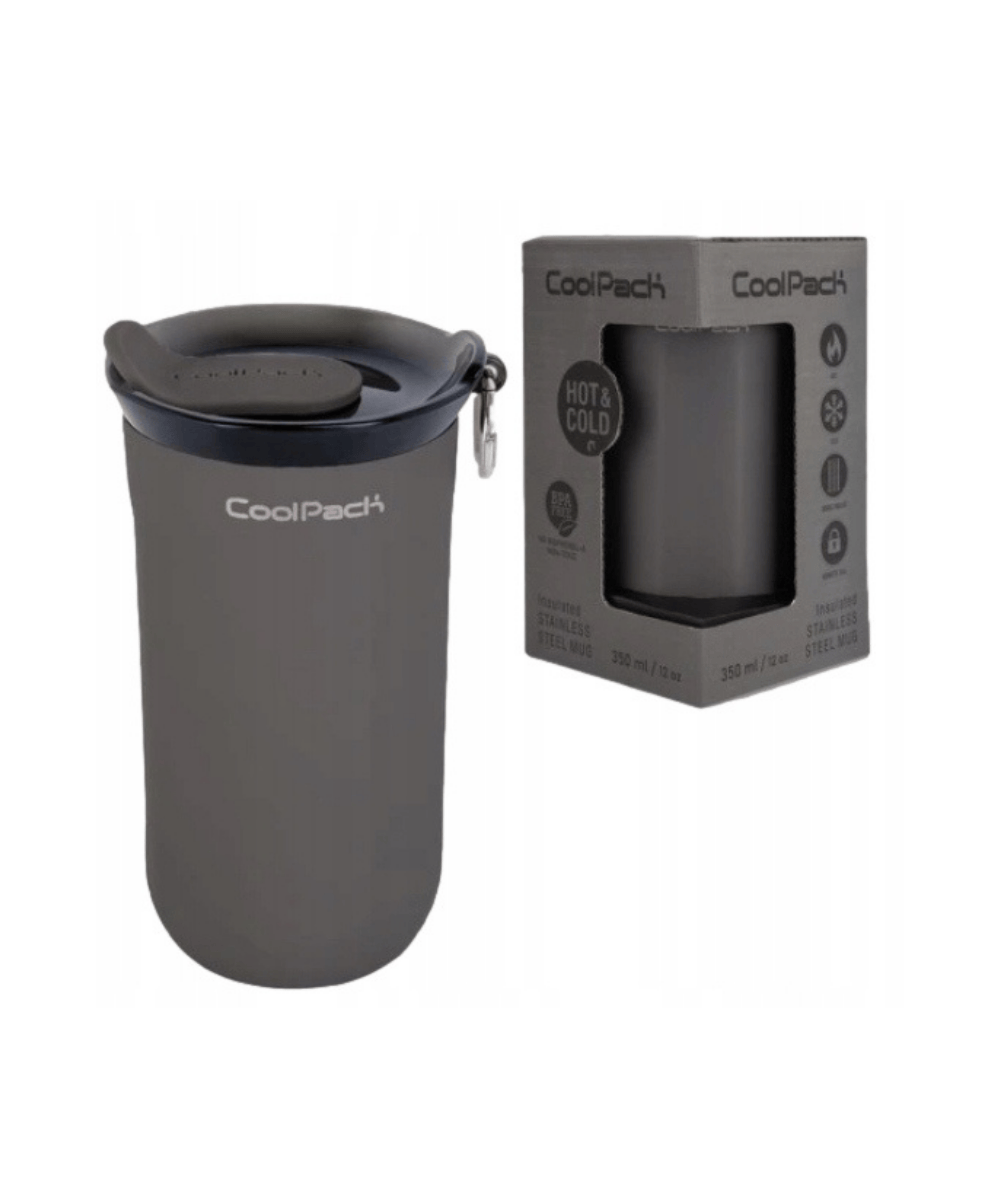 Kubek termiczny Coolpack TOM 350 ml DARK GREY w ciemnoszarym kolorze