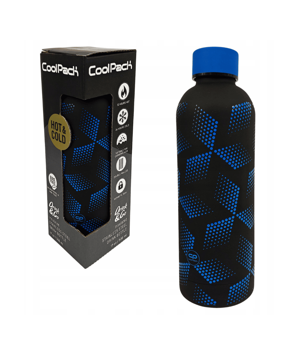 metalowy bidon bishi coolpack bonet czarny we wzory