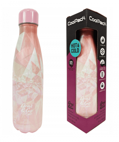 Butelka TIE DYE r&oacute;żowa - termiczna termos CoolPack