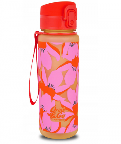 beżowy bidon w kwiaty FLORES ROSA duży 600ml COOLPACK BRISK