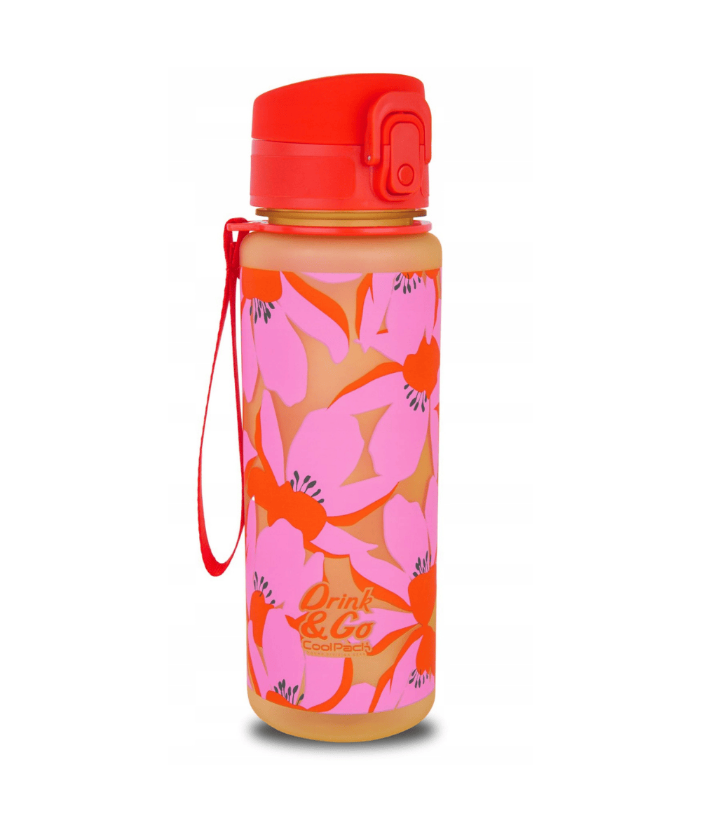 beżowy bidon w kwiaty FLORES ROSA duży 600ml COOLPACK BRISK