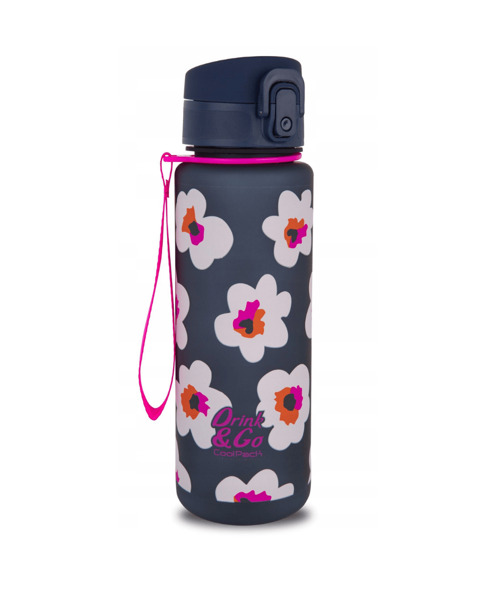 duzy bidon w kwiaty COOLPACK BRISK granatowy flores nina