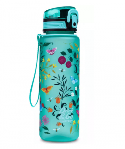 niebieski bidon w kwiaty CHERRY TREE COOLPACK BRISK