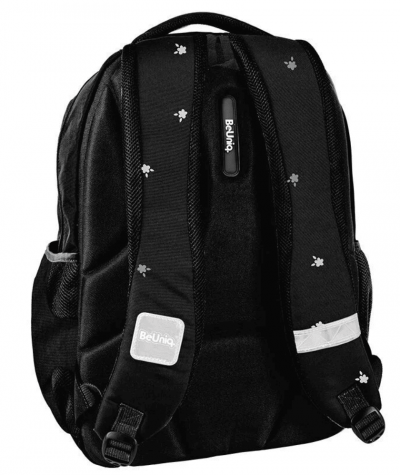 zdrowy plecak dla nastolatki PASO BEUNIQ w kwiaty czarny