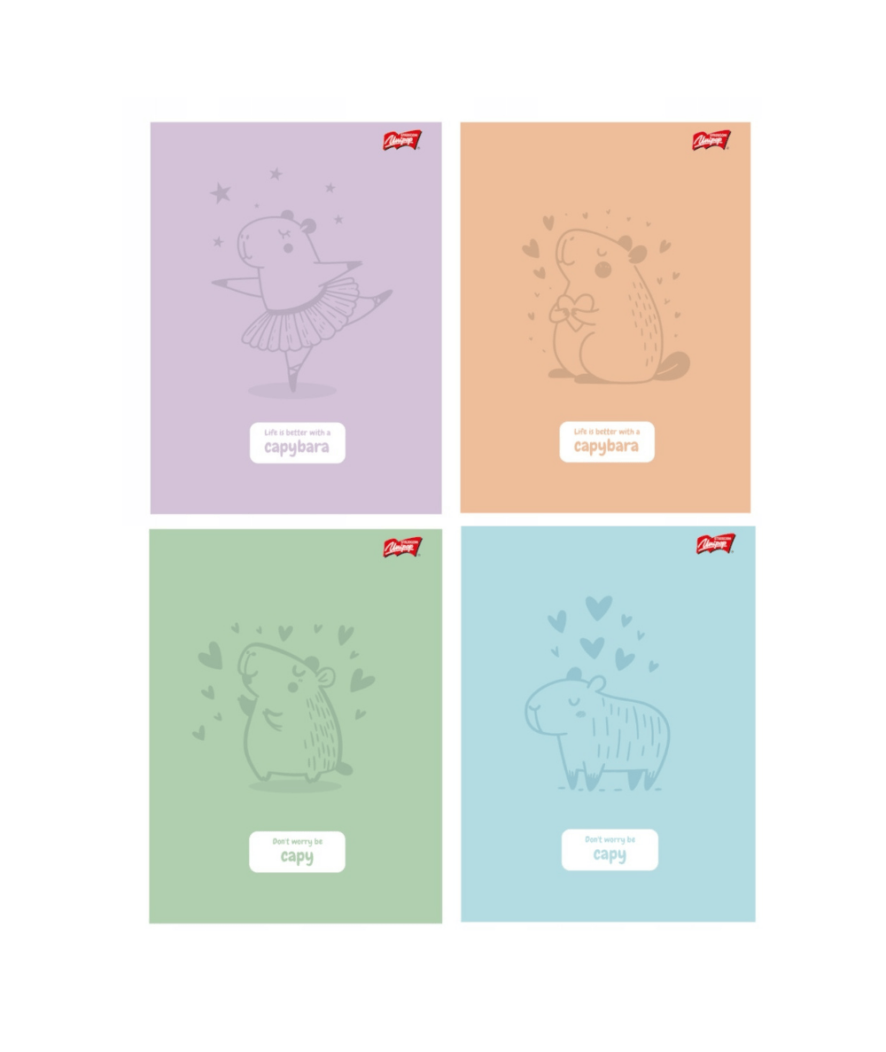 zeszyty kapibara pastelowe mix ST.MAJEWSKI A5/32k.