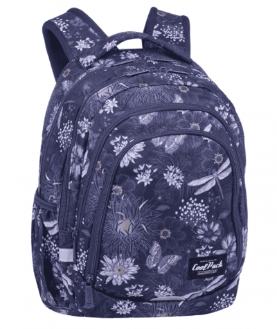 Plecak dla dziewczynki MORAY DRAFTER - w ważki i kwiaty